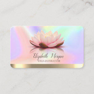 Elegante Lotus Gouden Streep Yoga Holografisch Visitekaartje