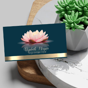 Elegante Lotus Gouden Streep Yoga Visitekaartje