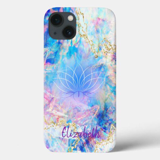 Elegante Lotus Holografische Opalium Case-Mate iPhone Case (Achterkant)