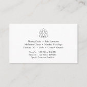 Elegante Lotus lijntekening Logo Visitekaartje (Achterkant)