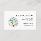 Elegante Lotus lijntekening Logo Visitekaartje (Voorkant)