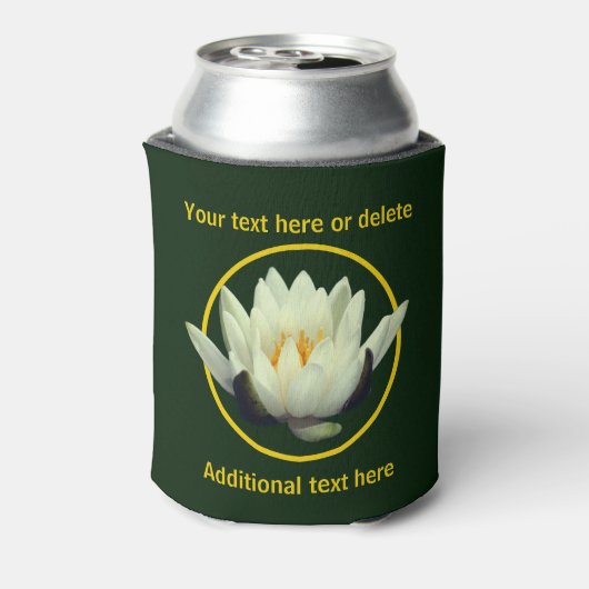 Elegante Lotus Lily Bloem gepersonaliseerd Blikjeskoeler (Blikje Achterkant)