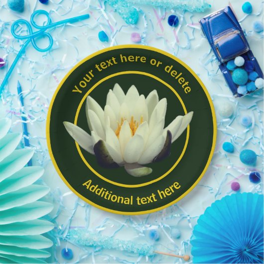 Elegante Lotus Lily Bloem Gepersonaliseerde Partij Papieren Bordje (Feest)