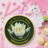 Elegante Lotus Lily Bloem Gepersonaliseerde Partij Papieren Bordje (Feest)