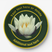 Elegante Lotus Lily Bloem Gepersonaliseerde Partij Papieren Bordje (Voorkant)