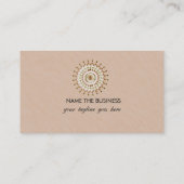 Elegante Lotus Logo Bloemen Hout Gezondheid Wellne Visitekaartje (Achterkant)