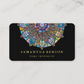 Elegante Lotus Mandala Logo Yoga Visitekaartje (Voorkant)