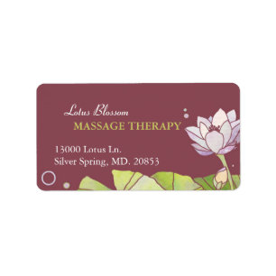 Elegante Lotus Massage Therapie Bedrijf Etiket