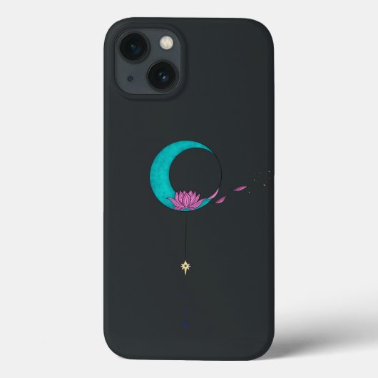 Elegante Lotus Moon Black iPhone / iPad hoesje (Achterkant)