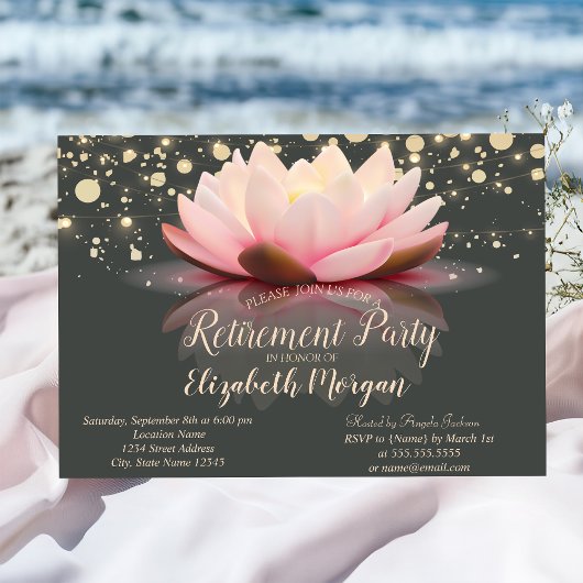 Elegante Lotus Slingerlichtjes Stippen Pensioenfee Kaart