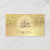 Elegante Lotus Sparkle Confetti Glitter Visitekaartje (Voorkant)