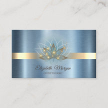 Elegante Lotus Stripe Sparkle Blue Metallic