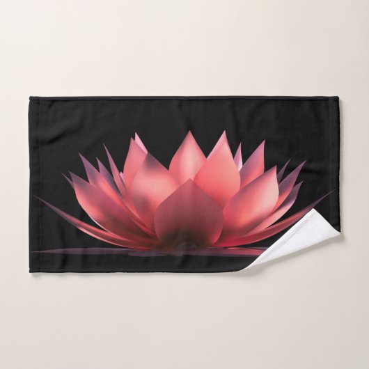 Elegante Lotus Zwart Bad Handdoek (Handdoek)