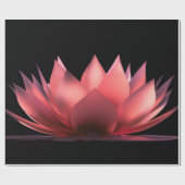 Elegante Lotus Zwart Cadeaupapier (Vlak)