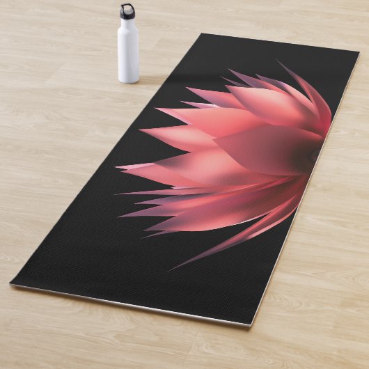 Elegante Lotus Zwart Yogamat (In situ)