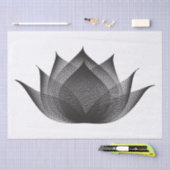 Elegante Lotus Zwarte en Witte Bloem Moire Minimal Tissuepapier (Craft)