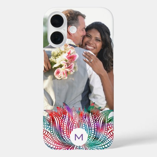 Elegante Lotusbloem Aangepaste Foto Case-Mate iPhone Case (Achterkant)