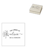 Elegante Lotusbloem Elegante Aangepaste Naam Bibli Rubberstempel (Gestempeld)