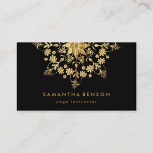Elegante Lotusbloem Logo Yoga Visitekaartje