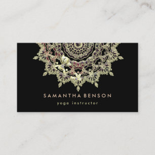 Elegante Lotusbloem Logo Yoga Visitekaartje