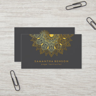 Elegante Lotusbloem Logo Yoga Visitekaartje