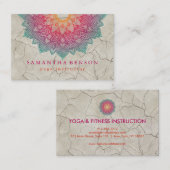 Elegante Lotusbloem Logo Yoga Visitekaartje (Voorkant / Achterkant)