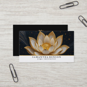 Elegante Lotusbloem Logo Yoga Visitekaartje