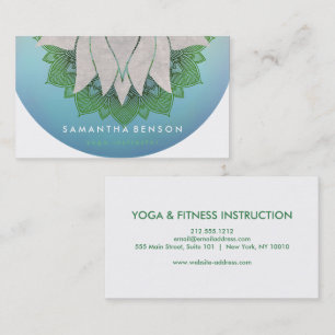Elegante Lotusbloem Mandala Logo Yoga Visitekaartje