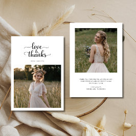 Elegante Love and Thanks Bruidsfeest Foto Bedankkaart