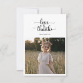 Elegante Love and Thanks Bruidsfeest Foto Bedankkaart (Voorkant)