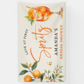 Elegante Love at First Spritz Bruiloftsfeest Spandoek (Verticaal)