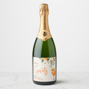 Elegante Love at First Spritz Bruiloftsfeestje Sparkling Wijnetiket