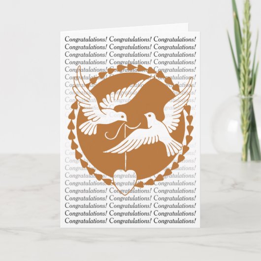 Elegante Love Doves Wedding Gefeliciteerd Kaart (Voorkant)