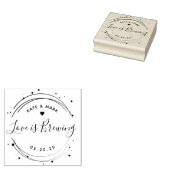 Elegante Love is Brewing Huwelijks Koffie Favor Rubberstempel (Gestempeld)