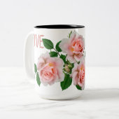 Elegante 'LOVE' Roze Roos Twee-Tons Kop (Voorkant links)