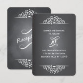 Elegante Love Schoolbord Huwelijks RSVP Antwoordka Informatiekaartje (Voorkant / Achterkant)