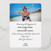 Elegante Love Script Overlay Save the Date 2 Foto Folie Uitnodiging (Achterkant)