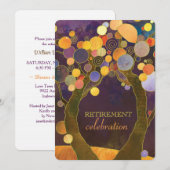 Elegante Love Trees Paarse Pensioenfeest Kaart (Voorkant / Achterkant)