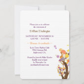 Elegante Love Trees Paarse Pensioenfeest Kaart (Achterkant)