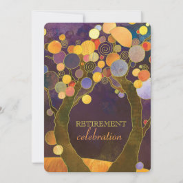 Elegante Love Trees Paarse Pensioenfeest Kaart