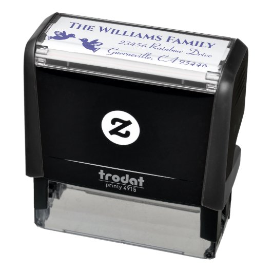 Elegante Lovebirds Gepersonaliseerde Rubber Stamp Zelfinktende Stempel (Product)