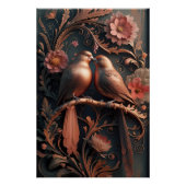 Elegante Lovebirds in Brons 4K Gedetailleerde 3D D Perfect Poster (Voorkant)