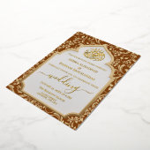 Elegante Lt Bruin & Goud Echt Folie Islamitische T Uitnodiging (Gedraaid)