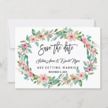 Elegante Luau Tropische Bloemenkrans Save The Date