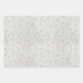 Elegante luchtige botanische groen bruiloft cadeau inpakpapier vel (Voorkant 3)