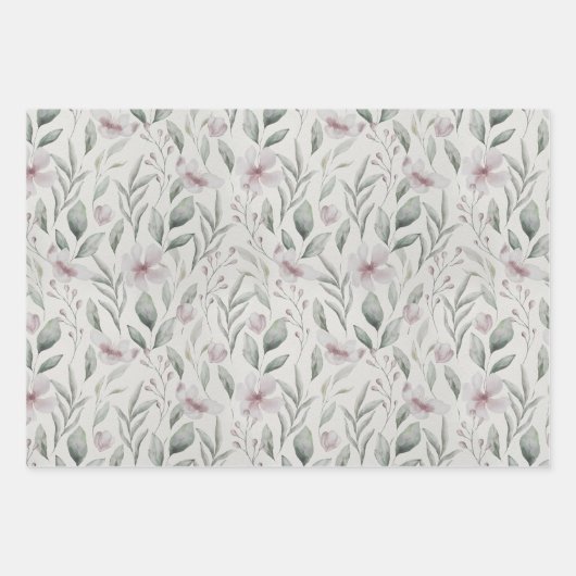 Elegante luchtige botanische groen bruiloft cadeau inpakpapier vel (Voorkant 2)