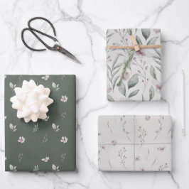 Elegante luchtige botanische groen bruiloft cadeau inpakpapier vel