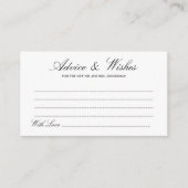 Elegante Lucia Script Huwelijksadvies & Wensen Kaa Advieskaart (Voorkant)