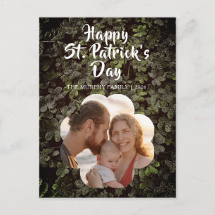 Elegante Lucky Shamrock Foto St. Patrick's Dag Feestdagenkaart
