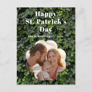 Elegante Lucky Shamrock-foto St. Patrick's Day Feestdagenkaart